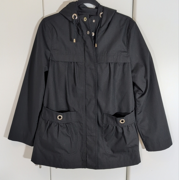 London Fog Hooded Front Zip & Snap Coat Size M - Picture 1 of 10